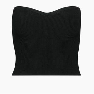 Black Babton Sculpt Knit Sweetheart Tube Top